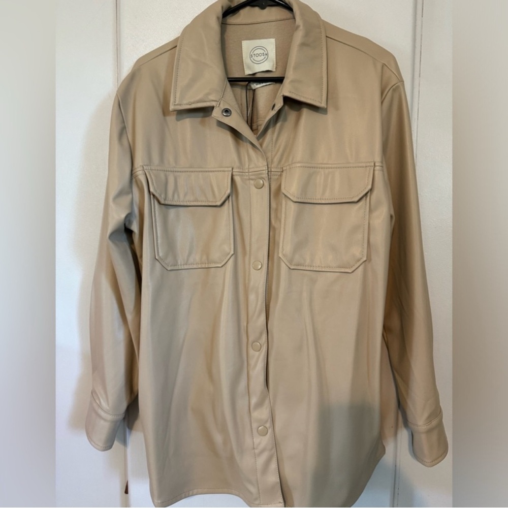 Faux leather Button-Up Jacket